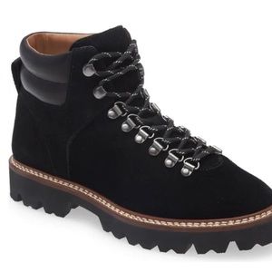 Madewell Enzo Black Suede Lugsole Boots